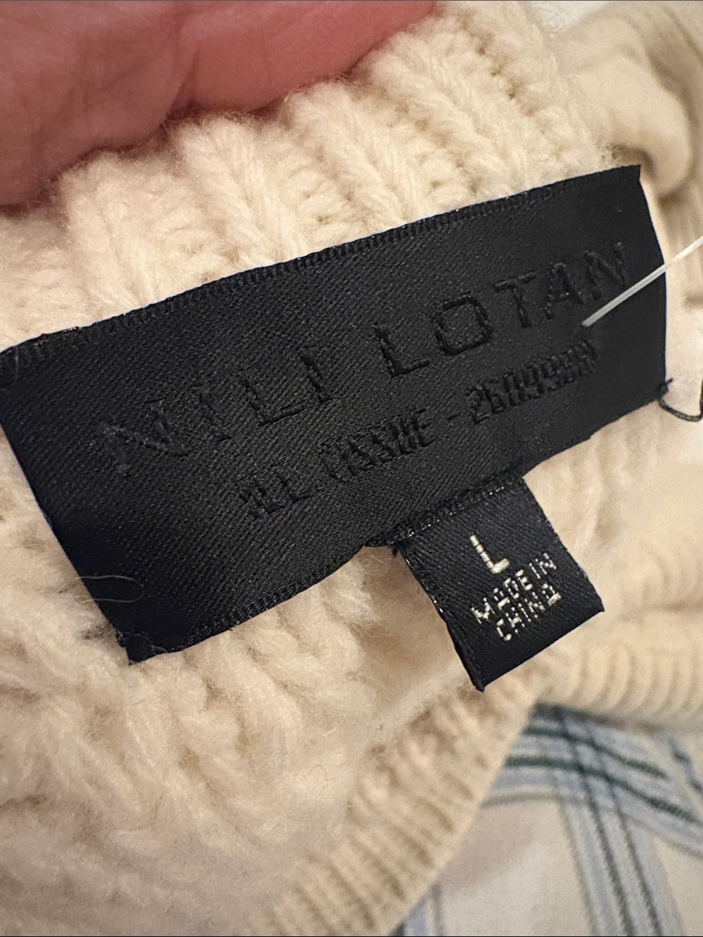 Nili Lotan Coras Cream Cable Knit Crewneck Sweater - Picture 9 of 10